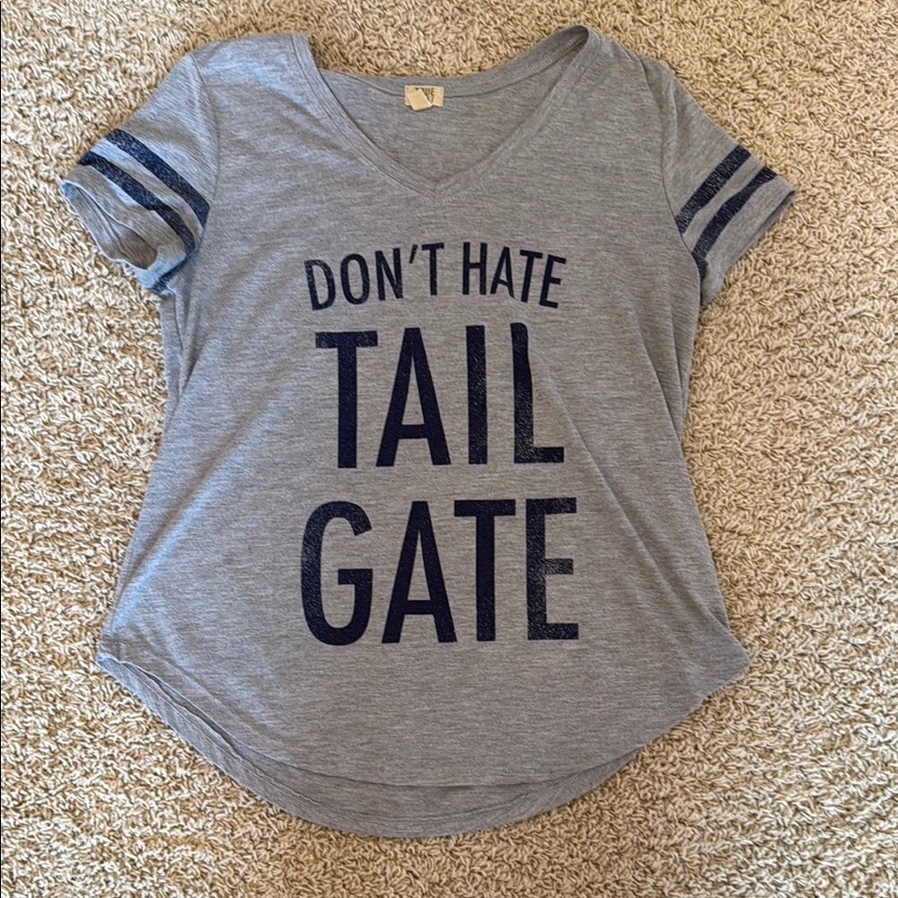 True Craft Gray Long Sleeve Tee with Navy Accents